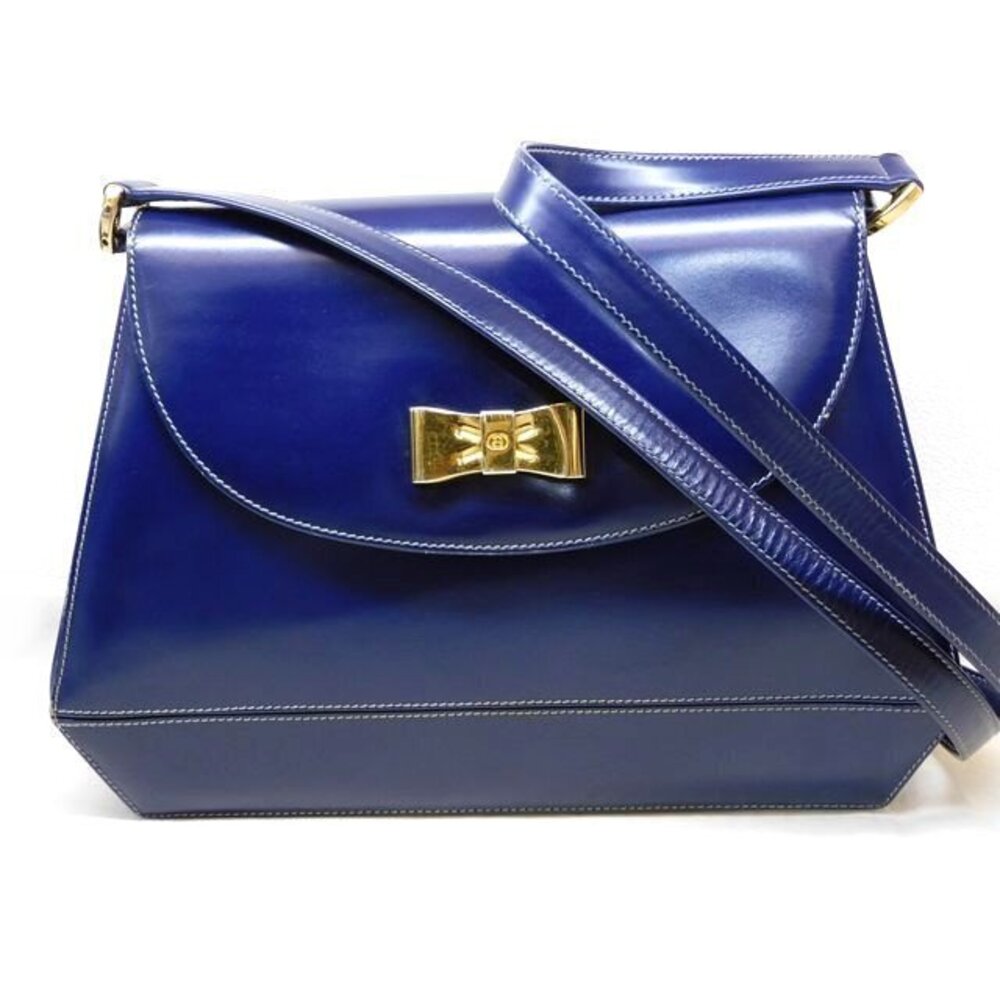 Gucci Leather Navy Blue Shoulder Bag Rion